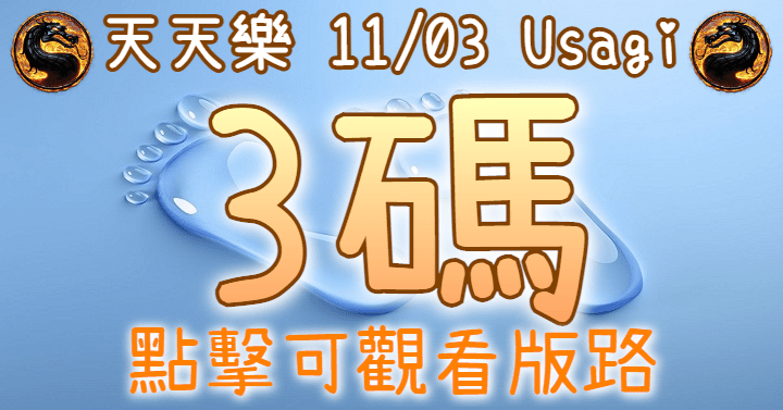 11/3 天天樂 3碼